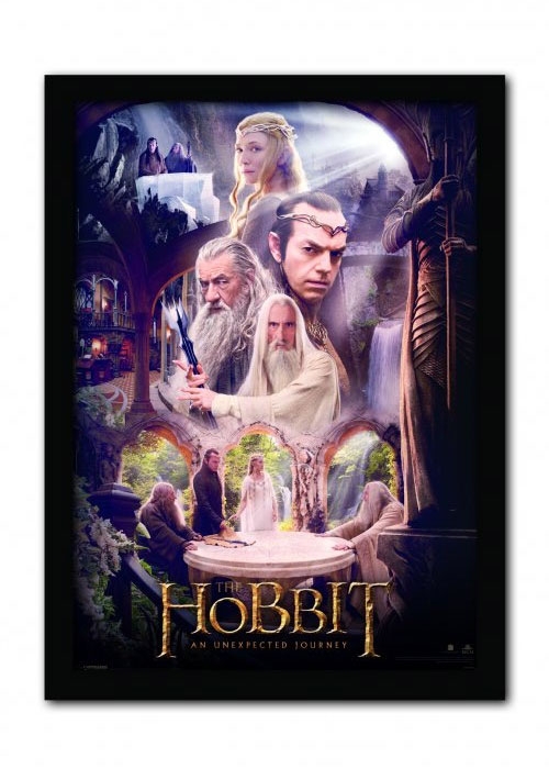 foto Der Hobbit Poster - Der Weie Rat, im Rahmen